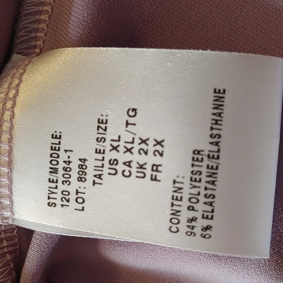 🌻 Long Sleeve Lilac Pastel Slinky XL V-Neck Top - Picture 4 of 5